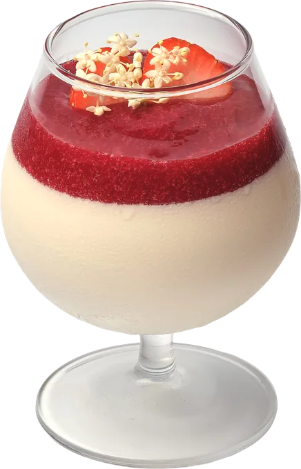 Coconut Panna Cotta with Raspberry Sauce at Café Carré Thảo Điền