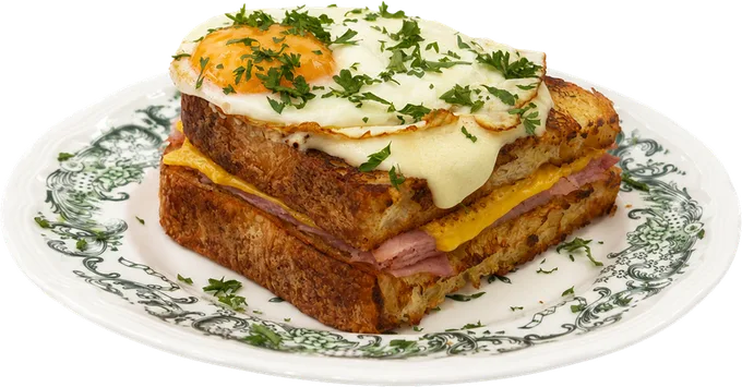 Croque Madame at Café Carré Thảo Điền