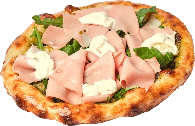 Mortadella Pesto Pizza at Café Carré Thảo Điền