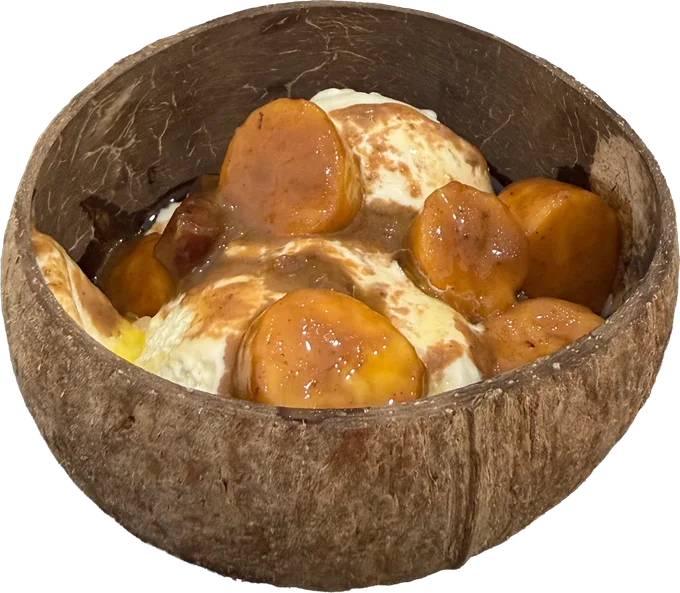 Vanilla Ice Cream with Caramelized Banana and Dates at Café Carré Thảo Điền